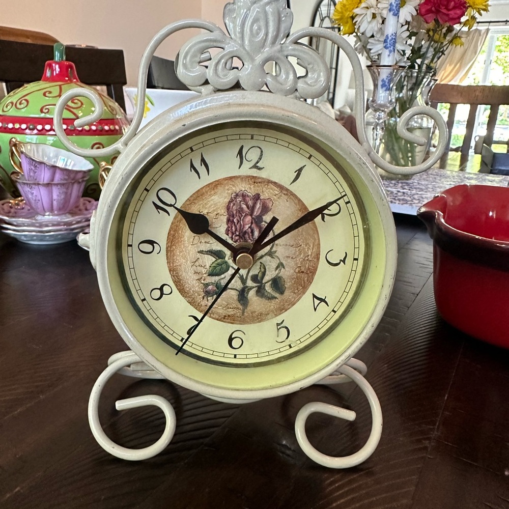 Vintage table clock DUAL SIDED